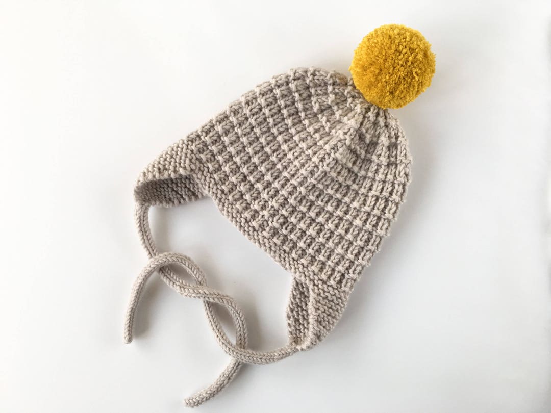 帽子 aclent Ear flap knit cap Beanie Ear Flap - Chunky