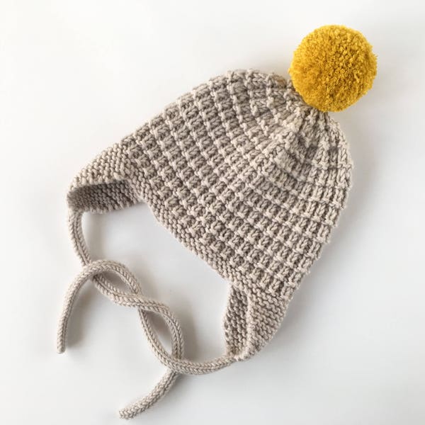 Baby Hat Knitting Pattern with Pompom CULLEN