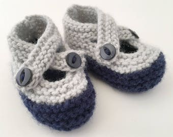 Baby Booties Knitting Pattern, Easy Knit Baby Shoes PDF - BROOKE