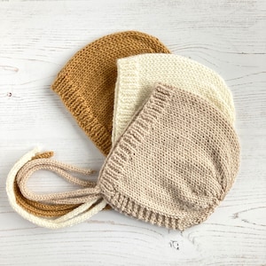 PDF Knitting Pattern for Easy Baby Bonnet - Style Me Simple Bonnet Pattern