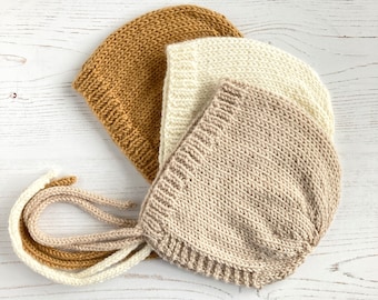 PDF Knitting Pattern for Easy Baby Bonnet - Style Me Simple Bonnet Pattern