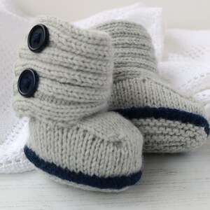 Baby Booties Knitting Pattern, Modern Baby Boots JADEN image 3