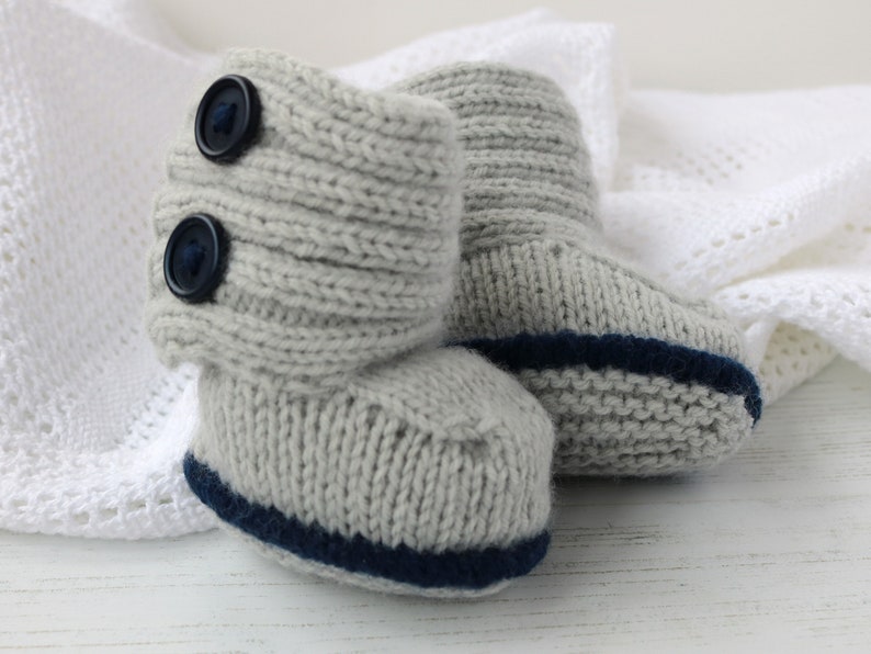 Baby Booties Knitting Pattern, Modern Baby Boots JADEN image 3