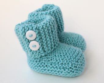 Baby Booties Knitting Pattern, Easy Knit Pattern - MARLOW