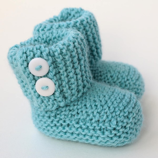 Baby Booties Knitting Pattern, Easy Knit Pattern - MARLOW