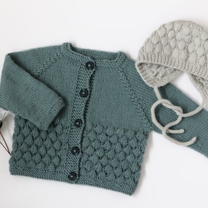 Baby Cardigan Knitting Pattern, Bubble Stitch Cardigan PDF Pattern image 4