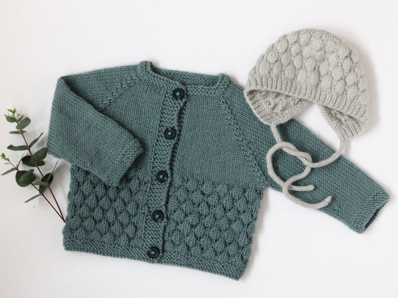 Baby Cardigan Knitting Pattern, Bubble Stitch Cardigan PDF Pattern image 4