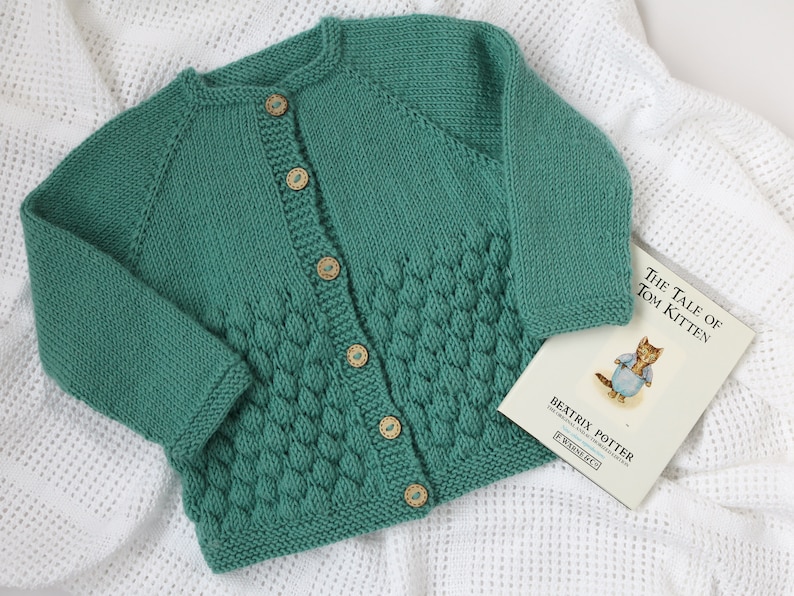 Baby Cardigan Knitting Pattern, Bubble Stitch Cardigan PDF Pattern image 9