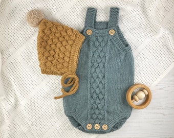 PDF Knitting Pattern Bundle for Bubble Stitch Romper and Pixie Hat