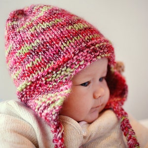 PDF Knitting Pattern for Earflap Hat with Flower FREYA