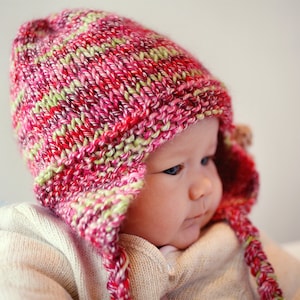 PDF Knitting Pattern for Earflap Hat with Flower - FREYA