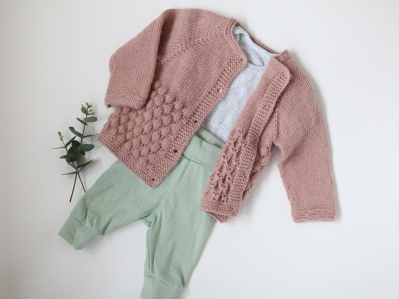 Baby Cardigan Knitting Pattern, Bubble Stitch Cardigan PDF Pattern image 7