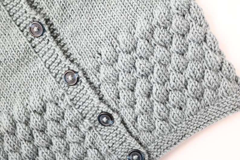 Baby Cardigan Knitting Pattern, Bubble Stitch Cardigan PDF Pattern image 6