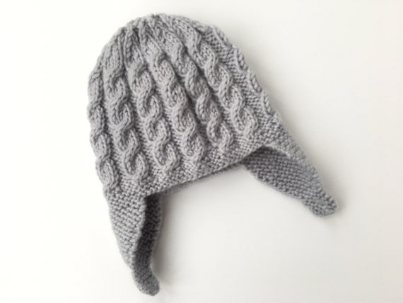 Easy Knitting Pattern for Cabled Earflap Hat for Baby and Child