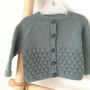 Baby Cardigan Knitting Pattern, Bubble Stitch Cardigan PDF Pattern image 3