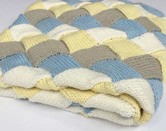 Baby Blanket PDF Knitting Pattern,  ENTRELAC BLANKET