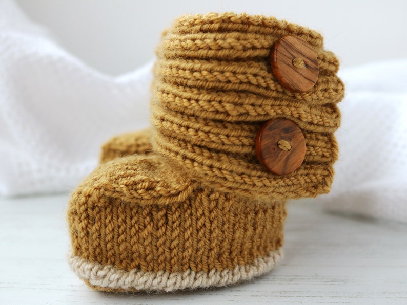 Baby Booties Knitting Pattern, Modern Baby Boots JADEN image 6