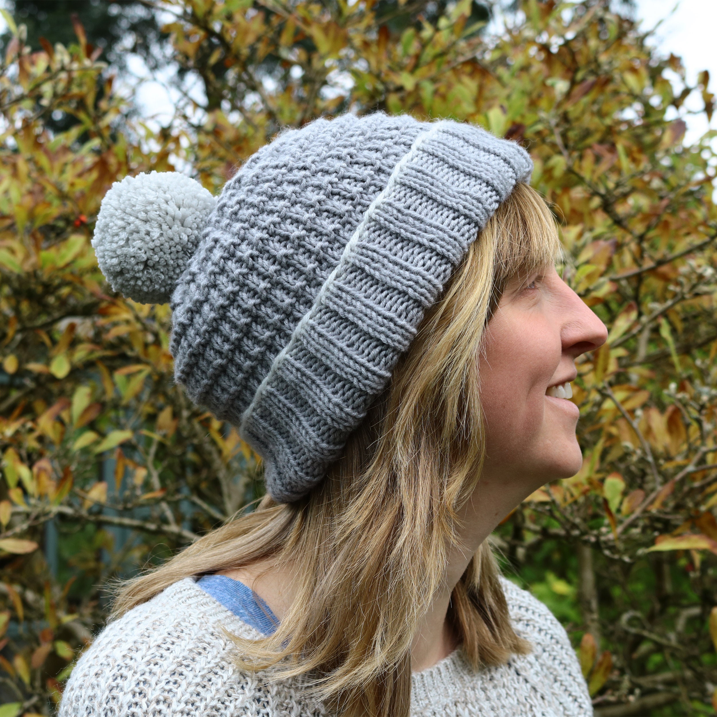 帽子 y.a.r.n kint hat Knitting Pattern: Aran Messy Bun Hat. Digital Download. Knit