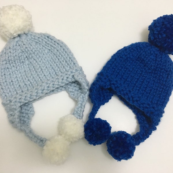Earflap Hat Knitting Pattern,  Baby to Adult sizes KELSEY