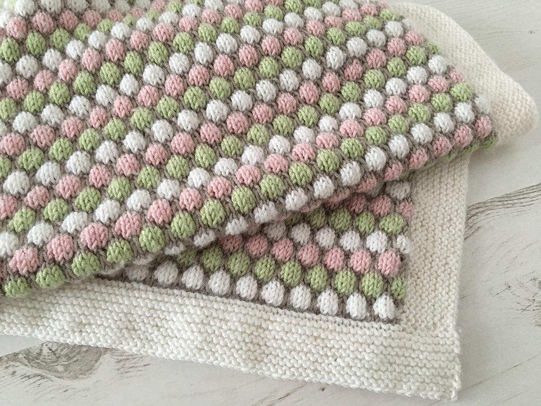 LÄSSIG Coperta Per Bebè Lavorata A Maglia Coperta Coccolosa Coperta Per Bebè Lavorata A Maglia 100% Cotone Biologico GOTS/Knitted Blanket Frizzy Rose - 7