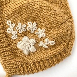 PDF Knitting Pattern Embroidered Baby Bonnet, KENSI image 10