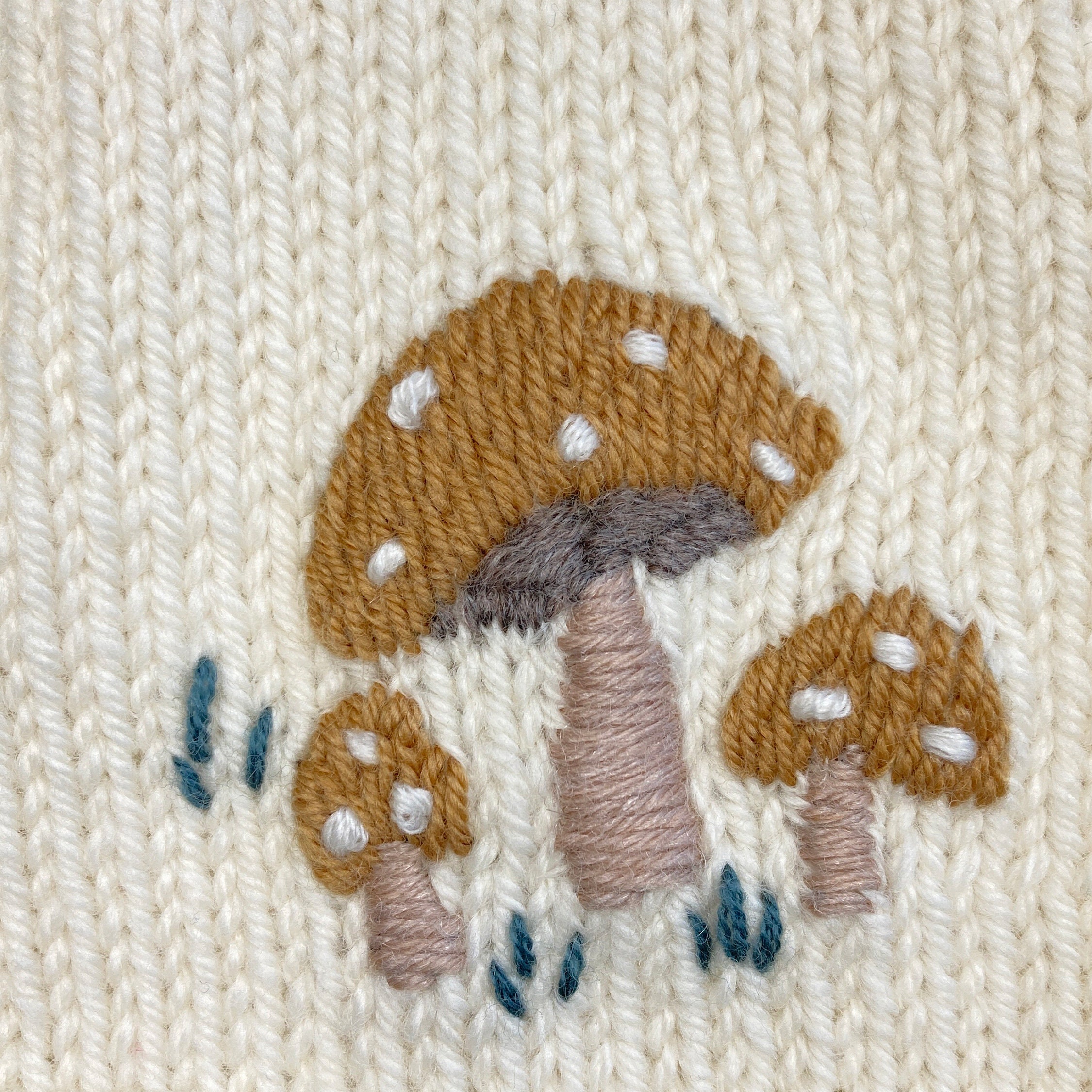 Embroidered Toadstools PDF Knitting Pattern Embroidered Toadstools Baby Bonnet With Video ...