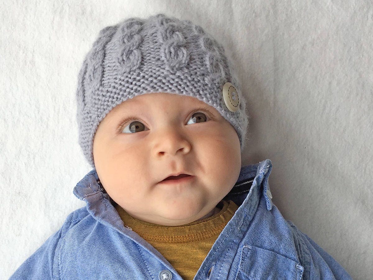 Baby Hat Knitting Pattern Knit Baby Beanie PDF Pattern HARPER | Etsy