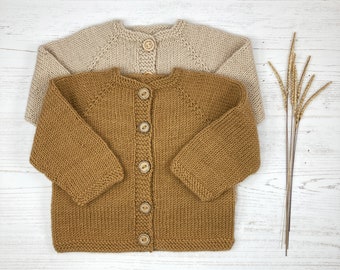 Modèle de tricot PDF pour un cardigan facile pour bébé - Cardigan haut duvet simple Style Me