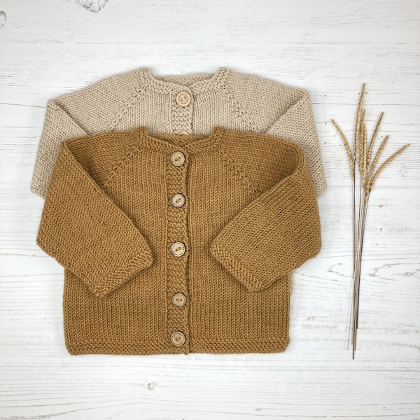 PDF Knitting Pattern for an Easy Baby Cardigan - Style Me Simple Top Down Cardigan