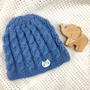 Baby Hat Knitting Pattern, Toddler Hat Pattern with Cables, Baby Beanie PDF Knit Pattern HARPER image 8