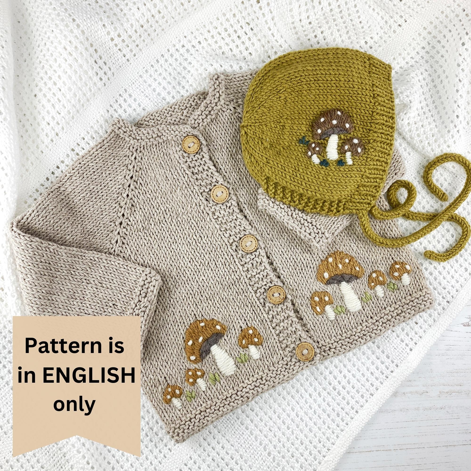 Embroidered Toadstools PDF Knitting Pattern Bundle for Embroidered Toadstools Cardigan and ...