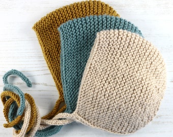 Easy Knitting Pattern for a Modern Baby Bonnet- LONNIE
