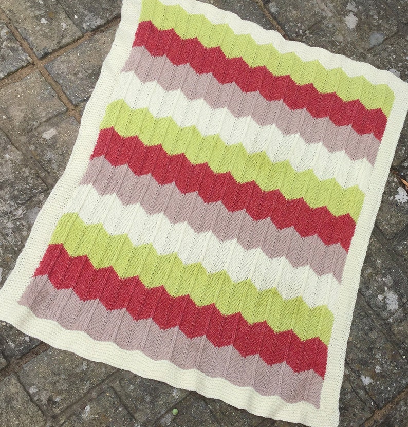 Modern Baby Blanket Knitting Pattern CHEVRON Etsy UK
