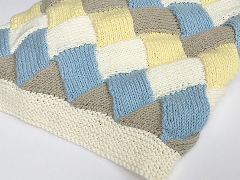 Baby Blanket Knitting Pattern ENTRELAC Etsy