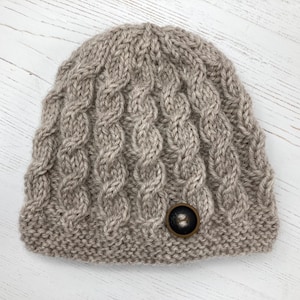 Baby Hat Knitting Pattern, Toddler Hat Pattern with Cables, Baby Beanie PDF Knit Pattern HARPER