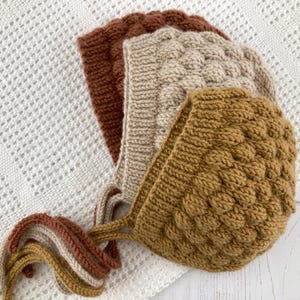 Baby Bonnet Knitting Pattern - BUBBLE BONNET