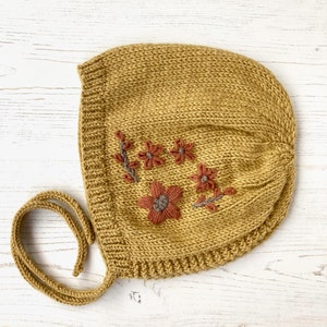 PDF Knitting Pattern Embroidered Baby Bonnet, KENSI image 8