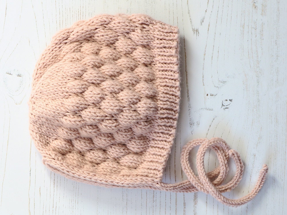 Baby Bonnet Knitting Pattern BUBBLE BONNET - Etsy UK