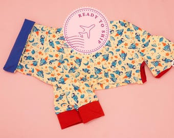 Jersey de algodón grande/pequeño Astronauta / Camiseta de algodón para perro / Ropa para galgo / Pijama Iggy / Pijama Galgo