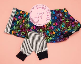 Camiseta de algodón de lebrel mediano Calaveras/ Pijamas de lebrel/ Ropa de galgo/ Pijamas de Iggy/ Pijamas de galgo/ Pijamas de whippet