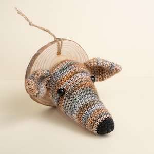 Trofeo testa di segugio all&#39;uncinetto personalizzato/ Greyhound all&#39;uncinetto/ Greyhound amigurumi