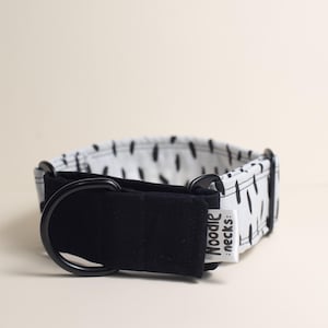 Martingale Dog Collar black and white/ Greyhound Collar/ Iggy Collar/ Lurcher Collar/ Whippet Collar/ Galgo Collar