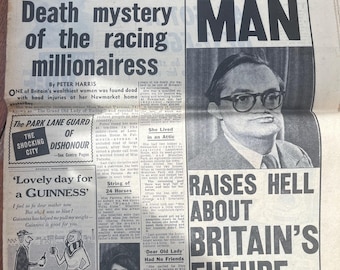Vintage Daily Mirror - July 3rd 1956 - Death Mystery Of The Racing Millionairess