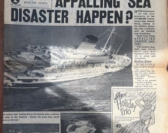 Vintage Daily Mirror - July 27th 1956 - How Did This Appauling Sea Disaster Happen