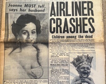Vintage Daily Mirror - June 25th 1956 - 26 Die As Airliner Crashes