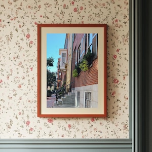 Impression d'art Beacon Hill ~ Art mural quartier historique de Boston ~ Art mural universitaire ~ Charme classique de la Nouvelle-Angleterre