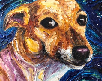 Custom Order for 8x8 Pet Portrait Original Impasto Oil Painting by Paris Wyatt Llanso