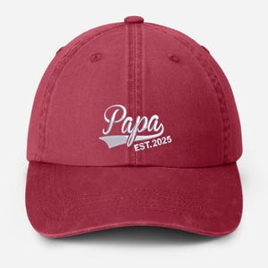 Custom Papa Embroidered Hat, Personalised Papa with Est Year Hat, Father's Day Gift for New Dad, Vintage Dad Baseball Hats, Grandpa Gifts