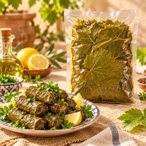 Ekologiska druvblad för sarma | Vakuumförpackade turkiska vinblad | Naturliga dolmablad för inslagning