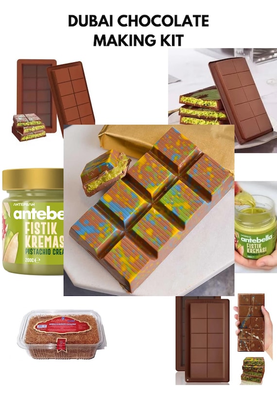 Candy Bar Mold Deep HKNMTT Chocolate Bar Molds Silicone 10 Snap Deep Moulds For Pistachio Dubai Wax Candy Energy Protein Bars, Food Grade Non Stick Home DIY Handmade Gifts Chocolate Molds